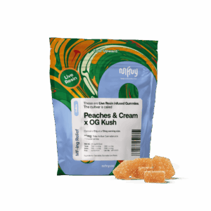 Peaches & Cream x O2 OG Kush  Live Resin Gummies  10 Pack  100mg