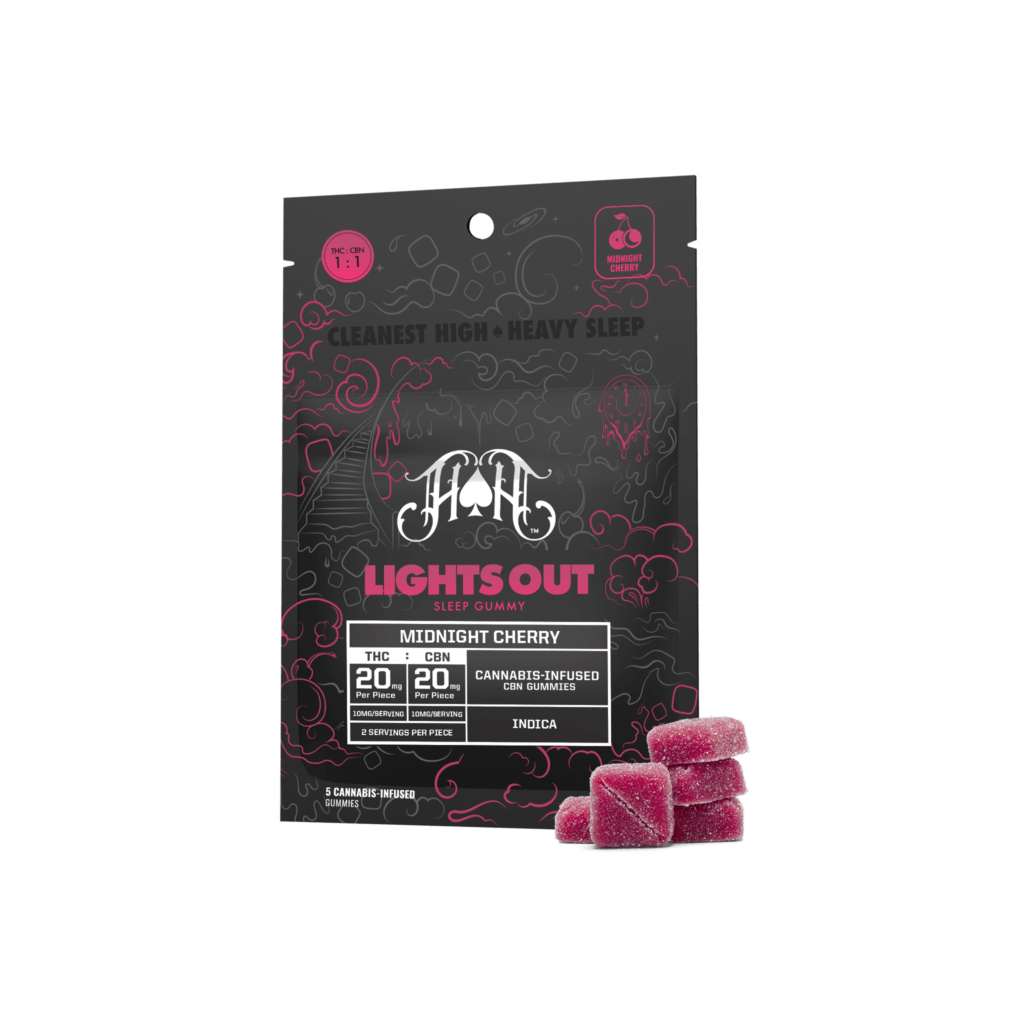 Midnight Cherry Indica - Lights Out CBN Sleep Gummies - 100mg THC 100mg CBN - Image 3