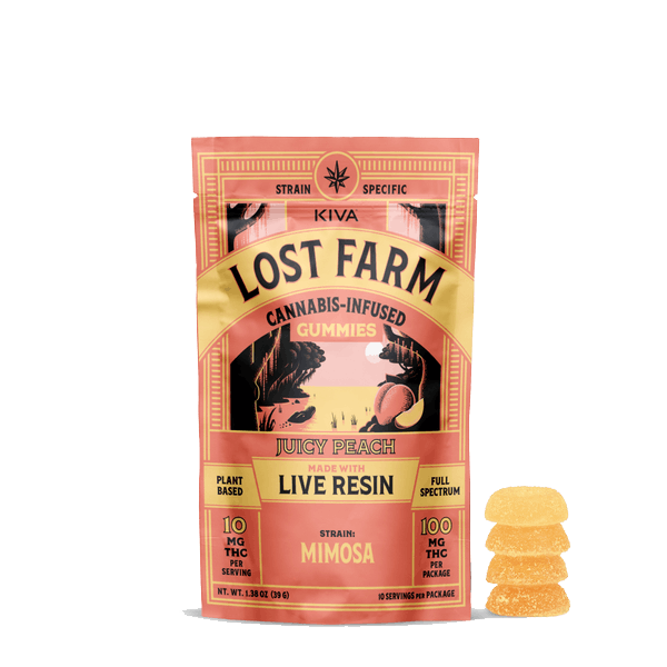 Juicy Peach x Mimosa Live Resin Gummies 10 Pack THC: 100mg