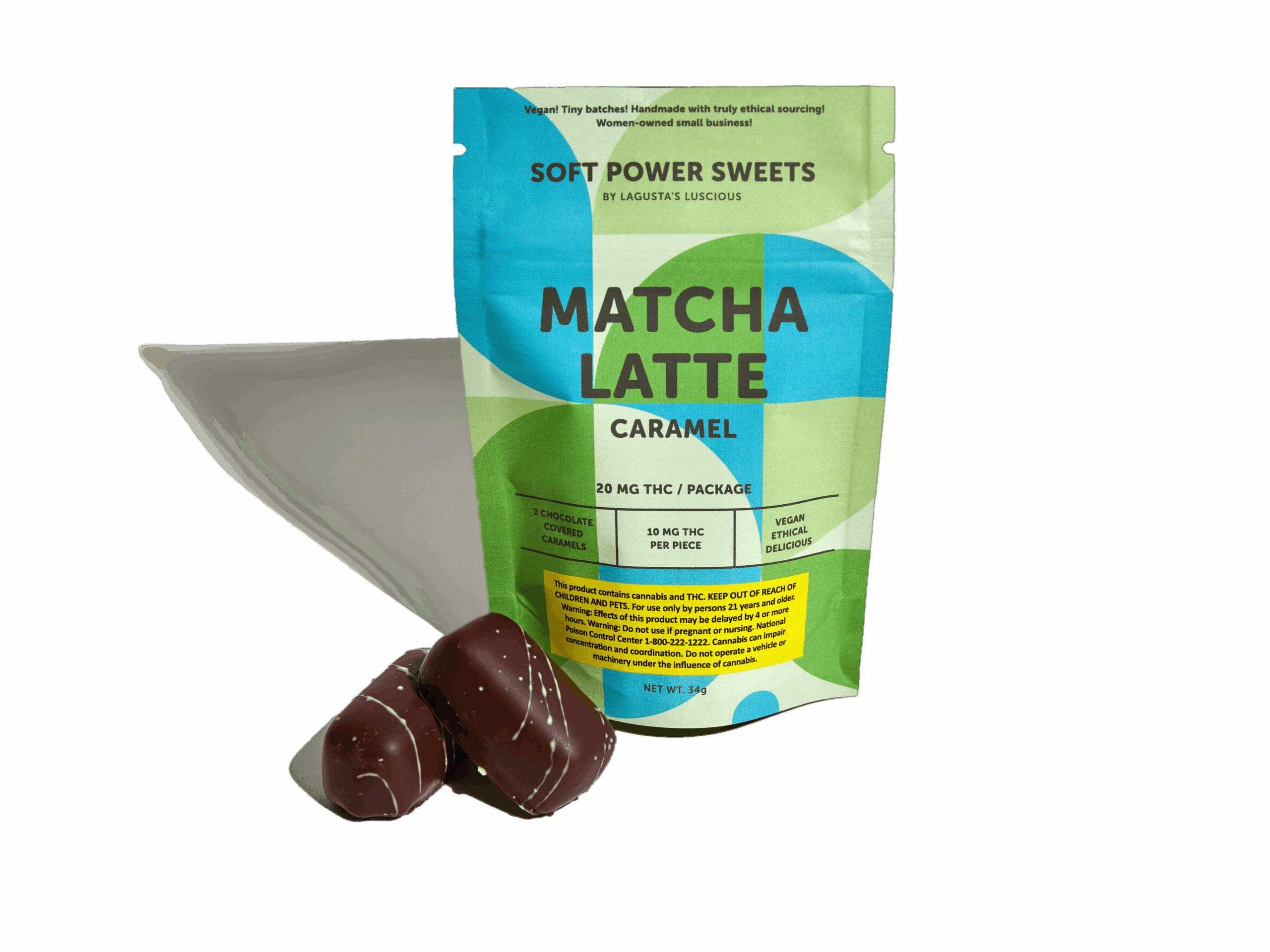 Matcha Latte Chocolate-Covered Caramel - 20mg/unit