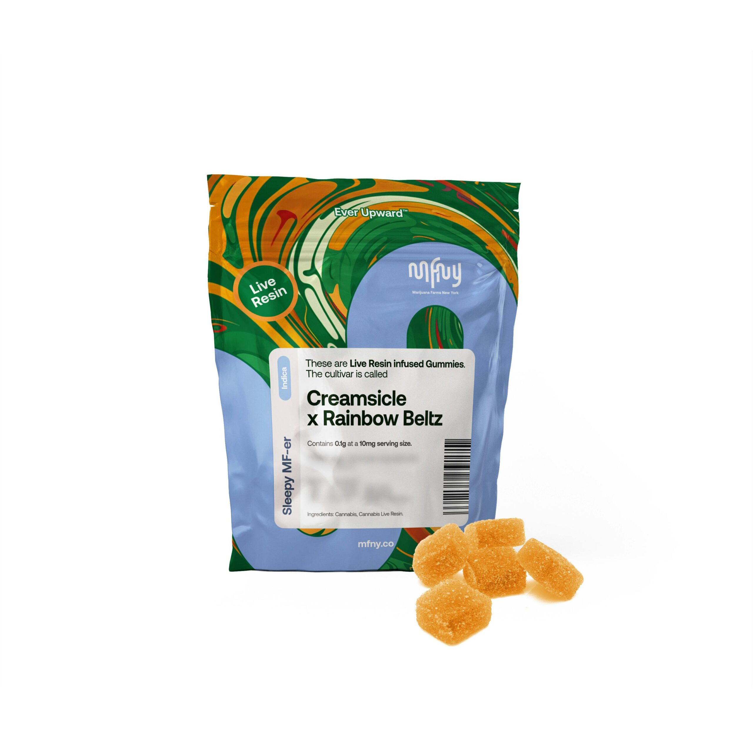 Creamsicle x Rainbow Belts Live Resin  10 Pack  THC: 100mg