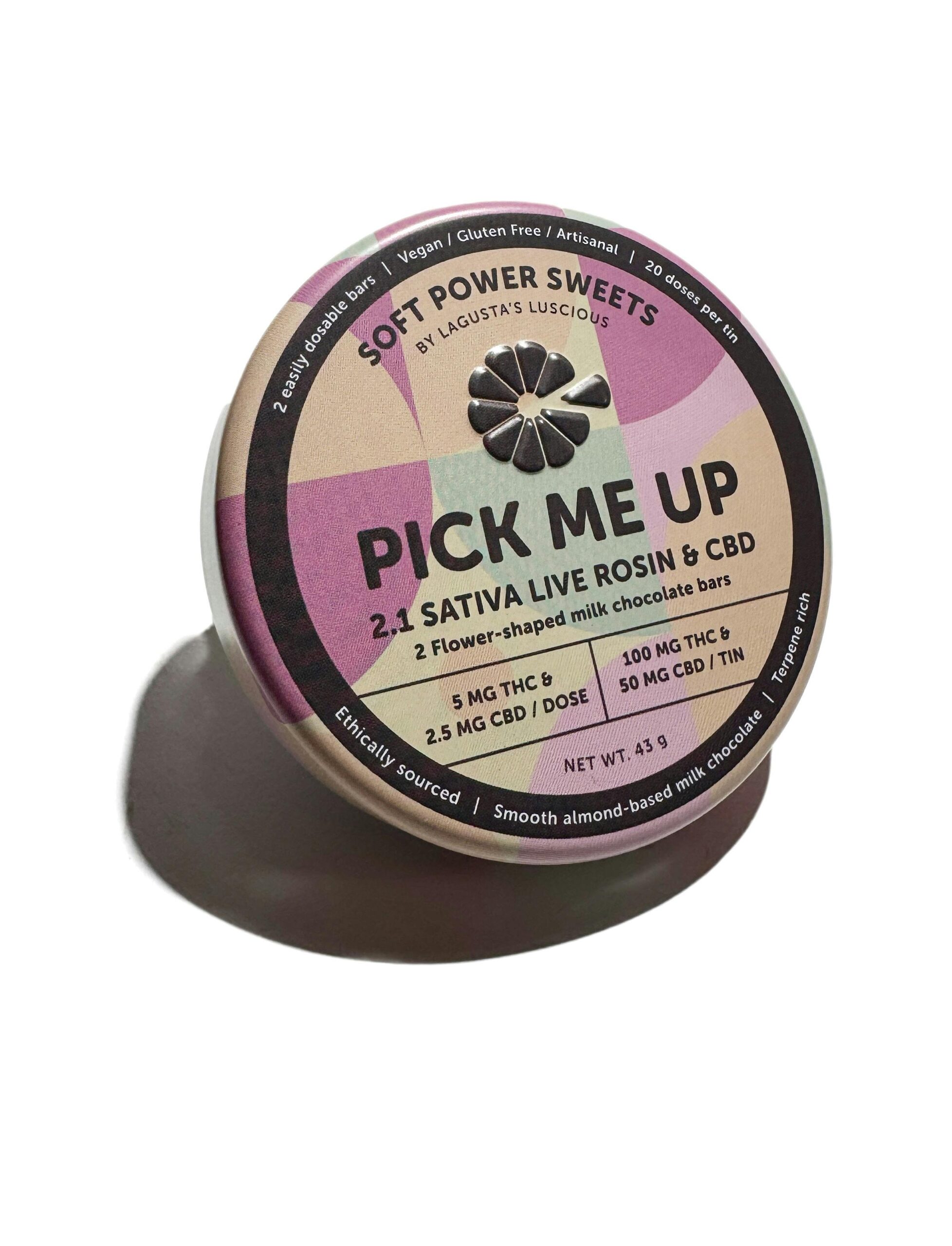 Pick Me Up Sativa Live Rosin Chocolate Bars 100mg 2:1 CBD - Image 3