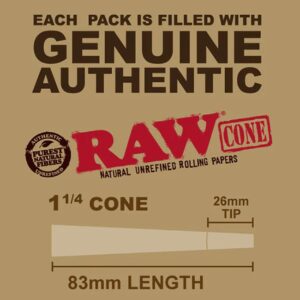 Raw Classic  Cones 1 1/4  6 Pack