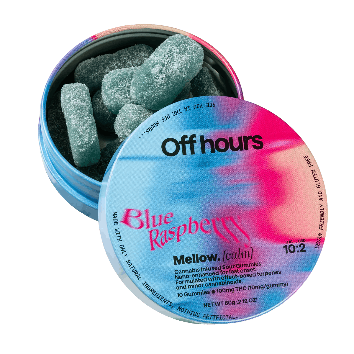 Blue Raspberry "Mellow" 10 Pack Gummies THC: 100mg - Image 4