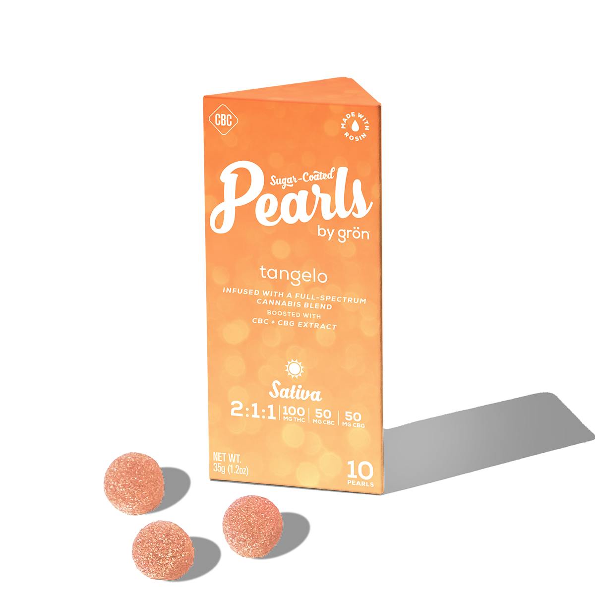 Tangelo Pearls 2:1:1 THC:CBC:CBG 10 Pack Gummies THC: 100mg, CBD: 50mg - Image 3