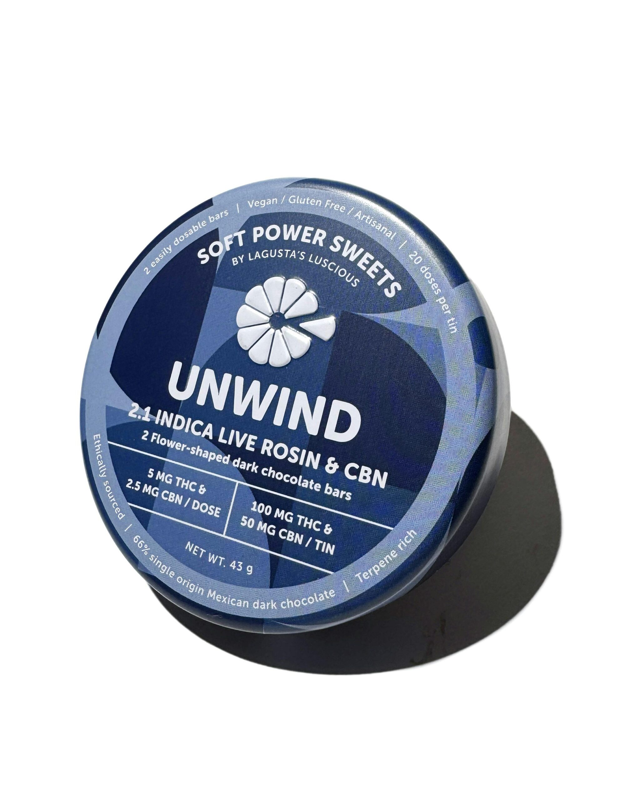 Unwind Indica Live Rosin Chocolate Bars 2:1 CBN 100mg - Image 3