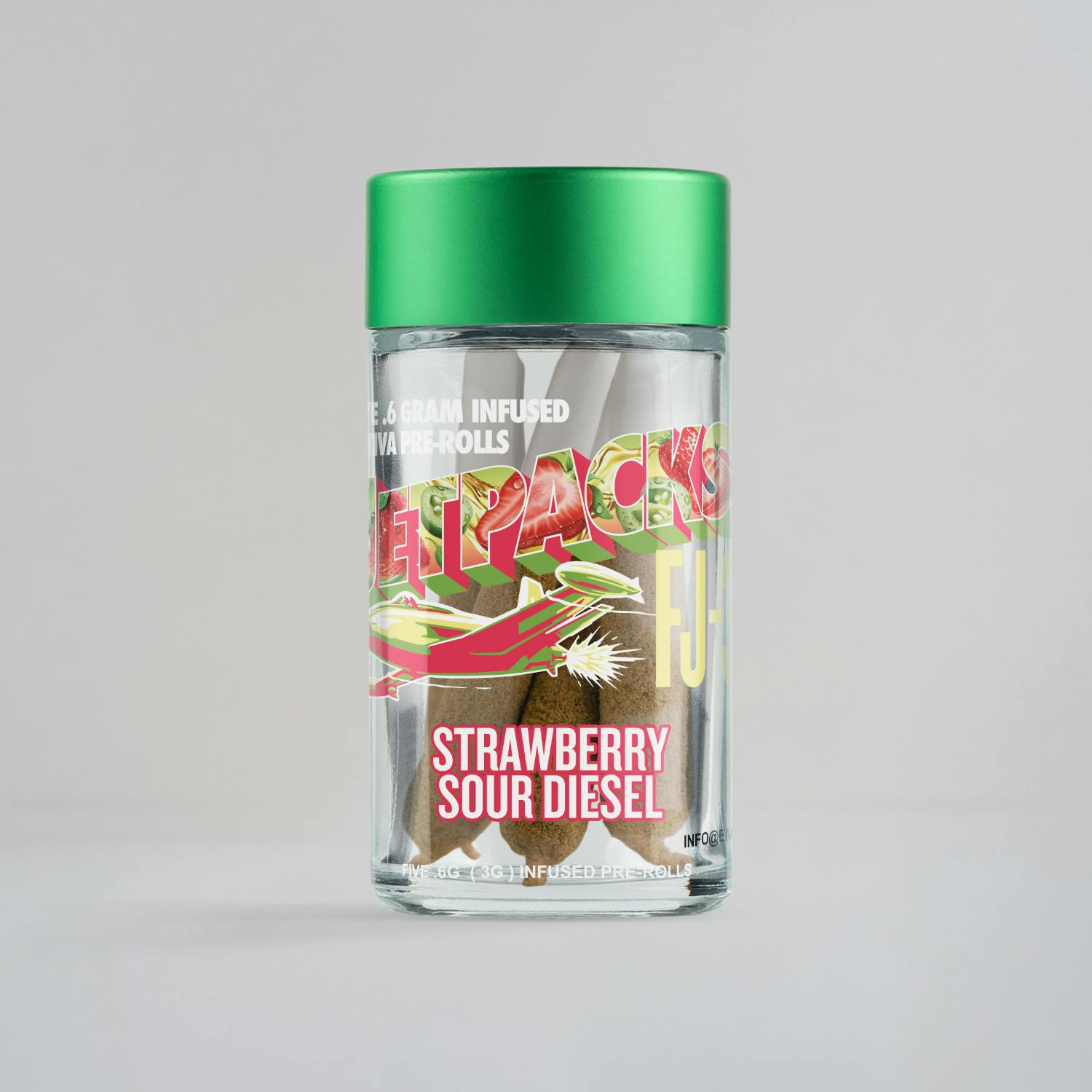 Strawberry Sour Diesel Infused Pre-Rolls 5 Pack 2.5g