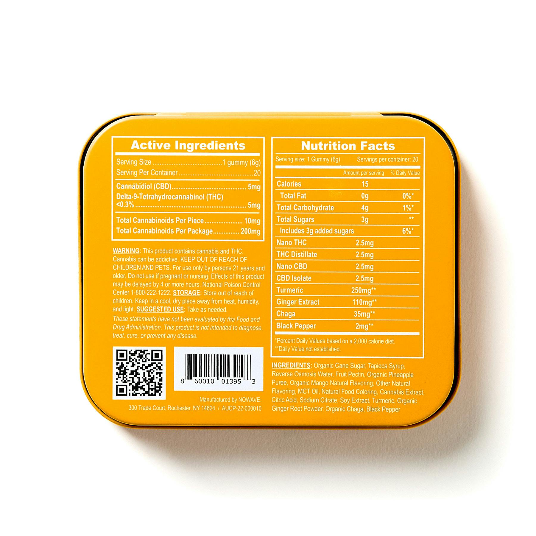 Mango Ginger "Fixer Upper" 20 Pack Gummies THC: 100mg, CBD: 100mg - Image 3
