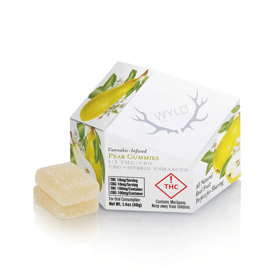 Pear 1:1 CBG + Hybrid Enhanced Gummies THC: 100mg - Image 3