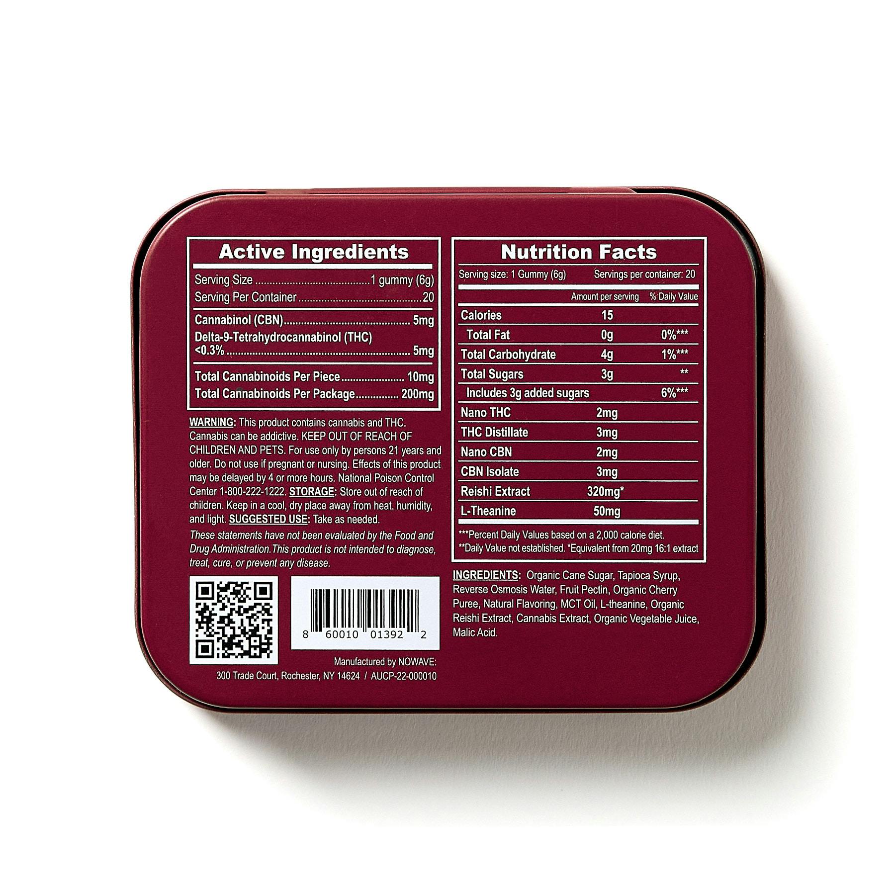 Dark Cherry "Nightly Nightcap" 20 Pack Gummies THC: 100mg, CBN: 100mg - Image 3