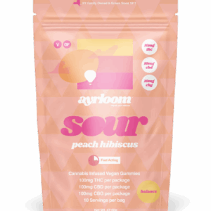 Ayrloom Sour Peach Hibiscus 1:1:1 THC/CBD/CBG  10pk Gummies  100mg