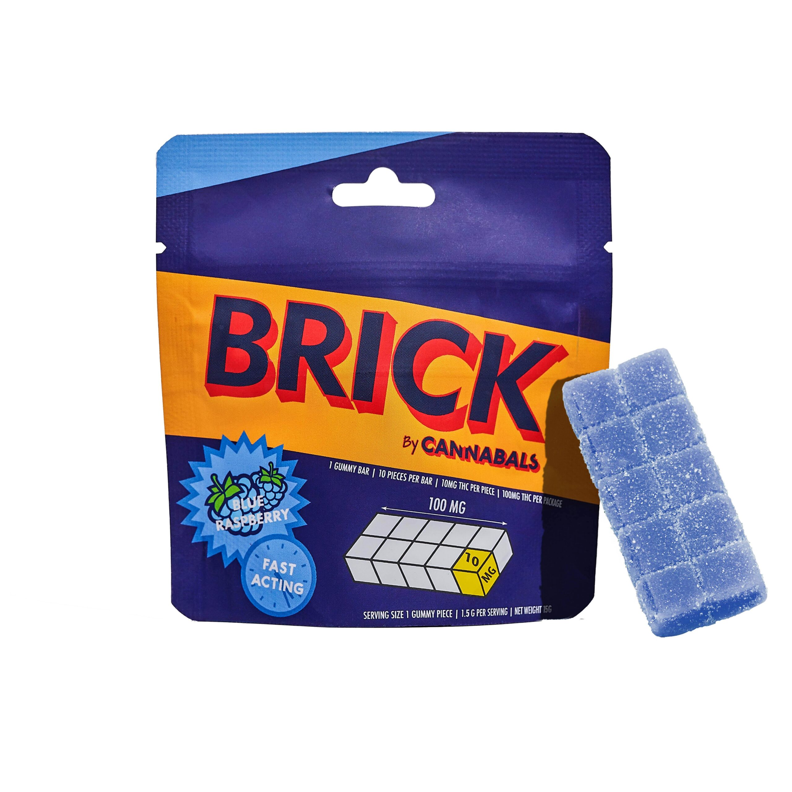 Blue Raspberry Brick  10 pack  100mg