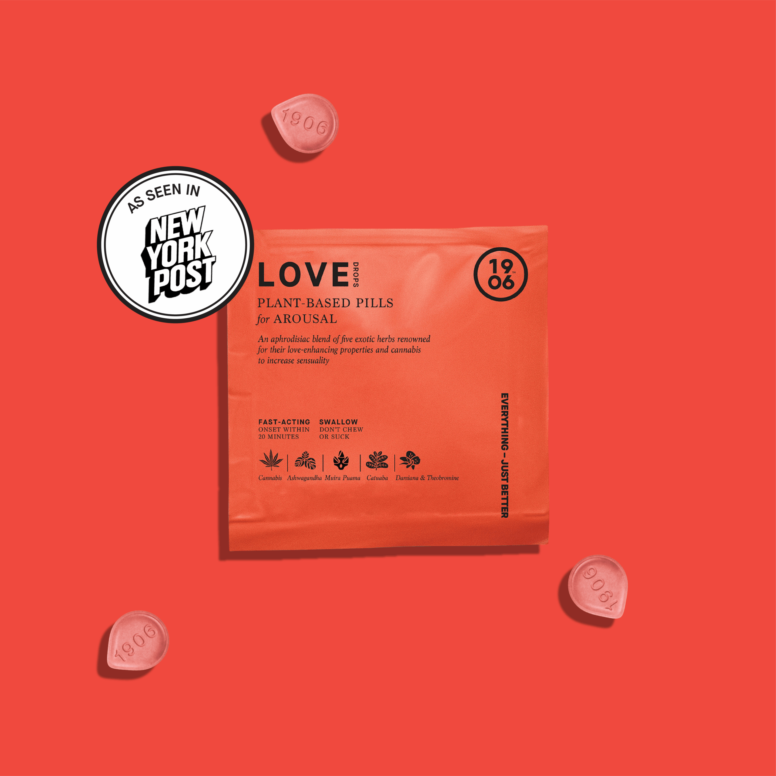 Love  4 Pack Tablets  THC: 10mg, CBD: 10mg