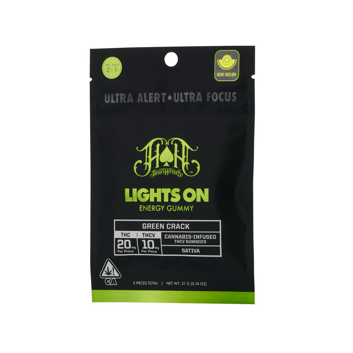 Green Crack Sativa - Lights On THCV Energy Gummies THC: 100mg THCV: 50mg - Image 3