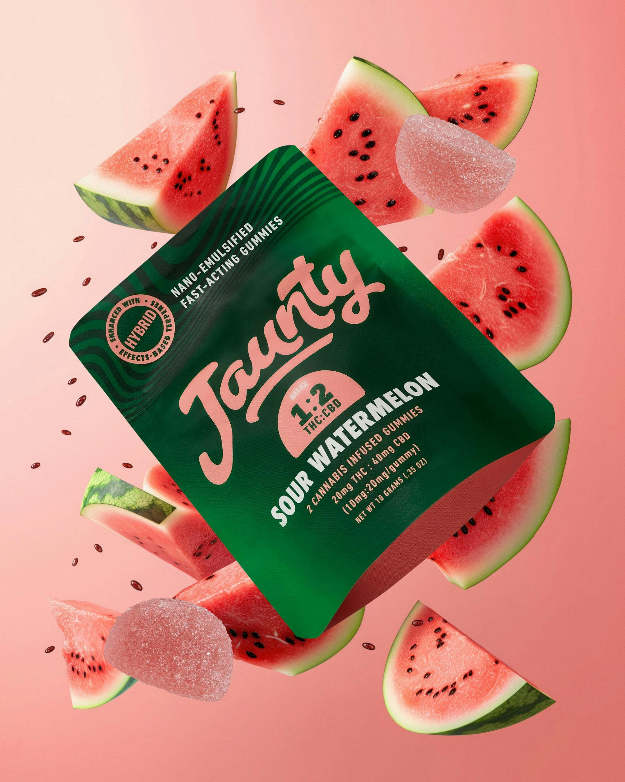 Sour Watermelon 1:2 THC/CBD Gummies 2 Pack 20mg