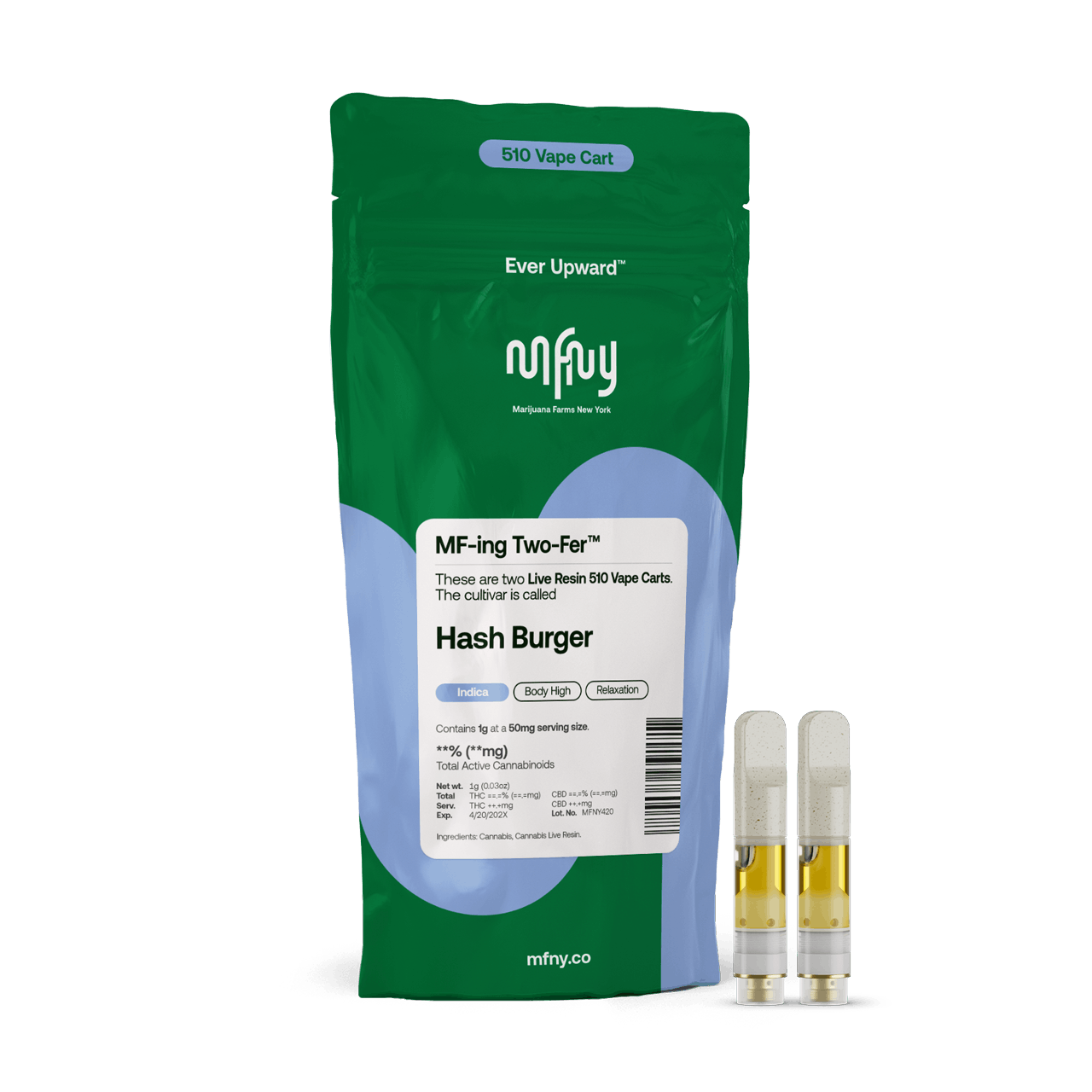 Hash burger 2 pack Cartridge 1g