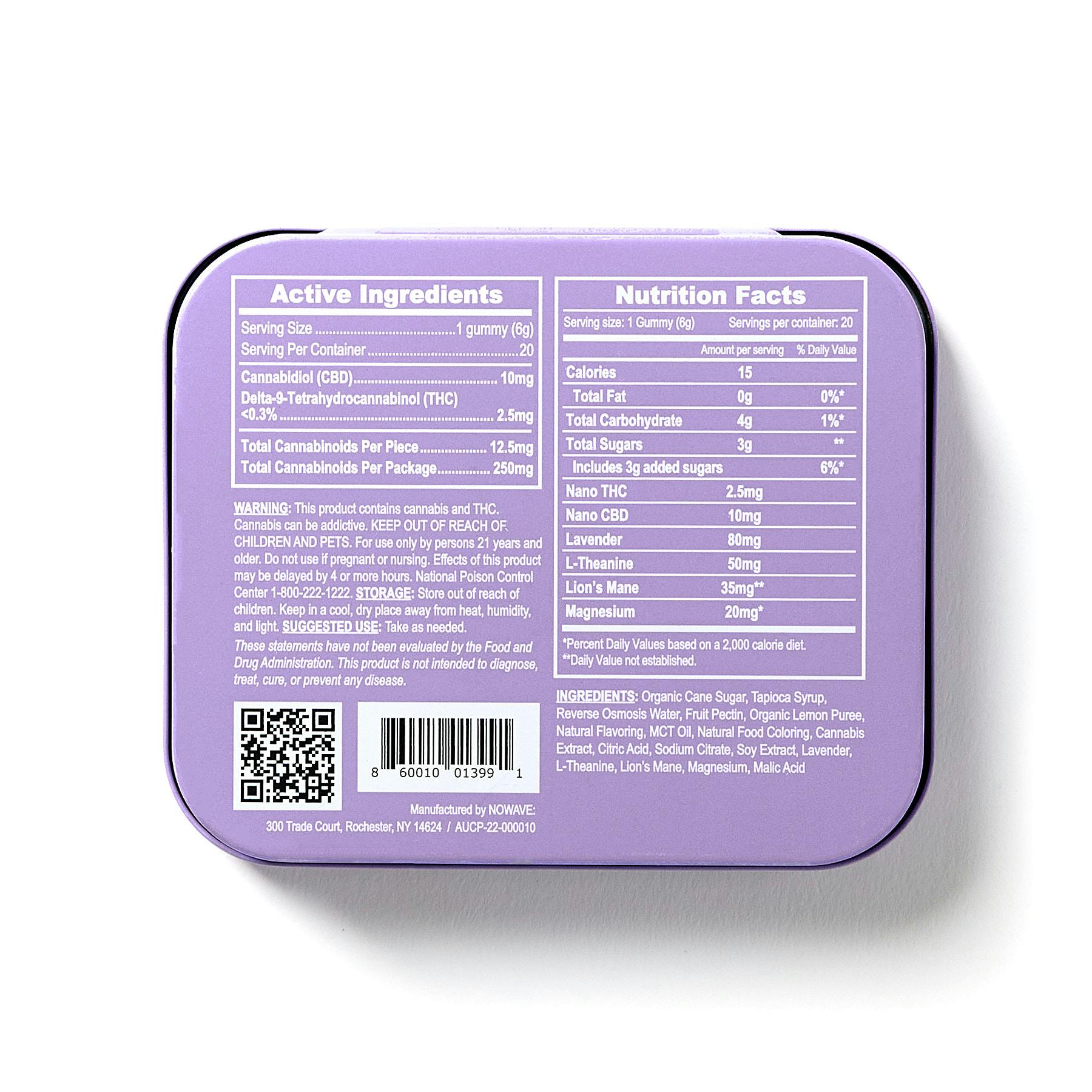 Serenity Now Lemon Lavender 20 Pack Gummies THC: 50mg, CBD: 200mg - Image 3