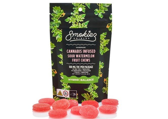 Sour Watermelon 10 Pack Gummies THC: 100mg