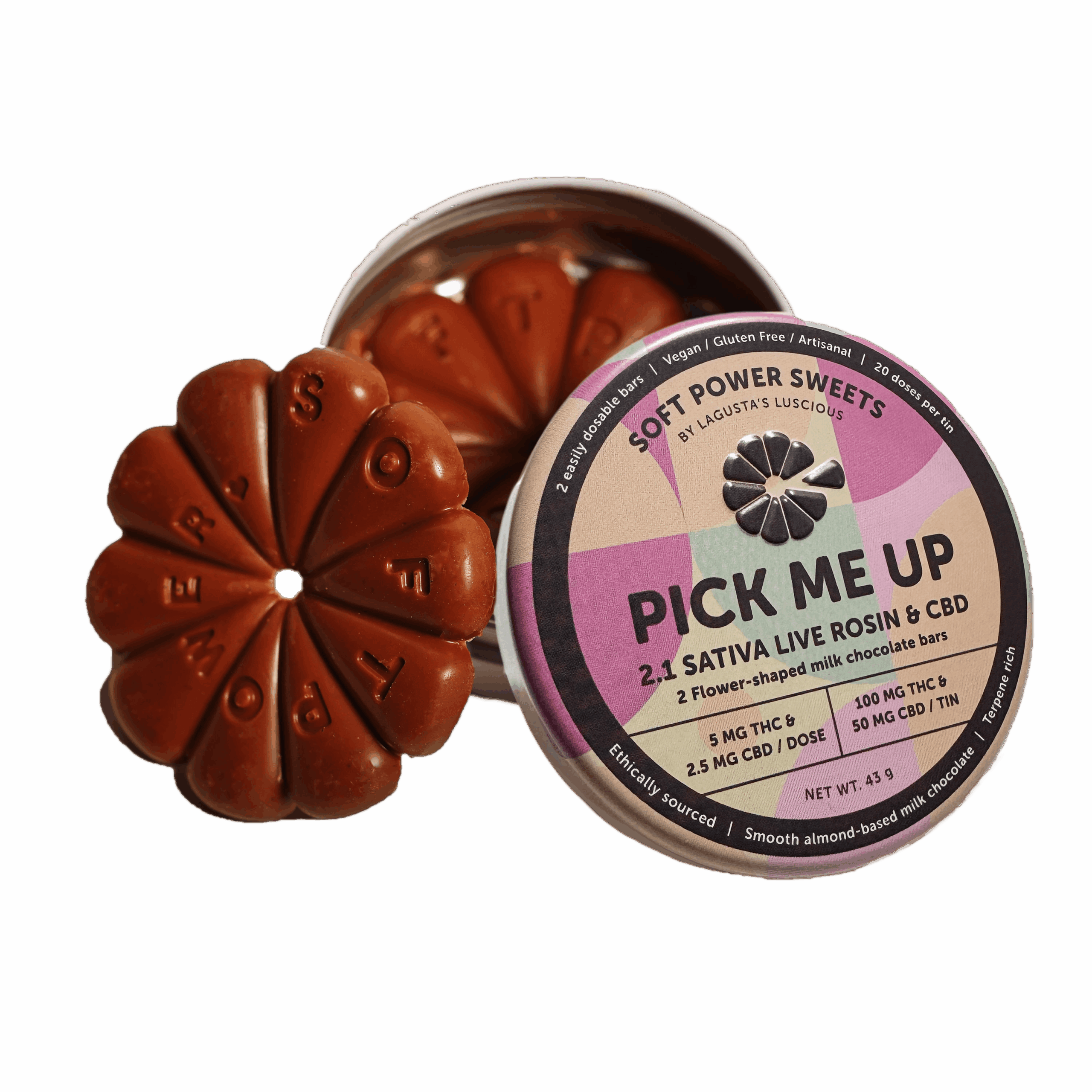 Pick Me Up Sativa Live Rosin Chocolate Bars 100mg 2:1 CBD - Image 4