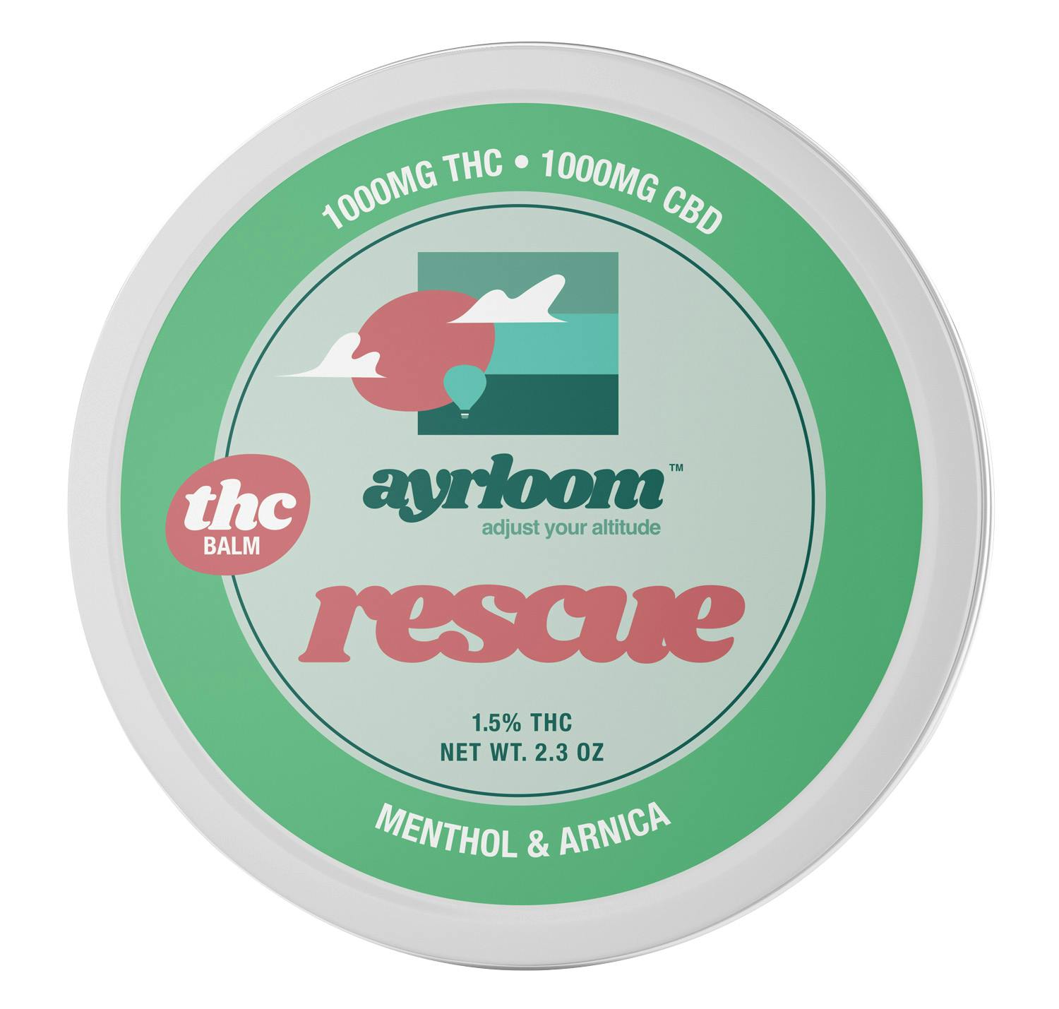 Ayrloom Rescue 1:1 Topical 1000MG THC : 1000MG CBD