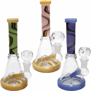 8" Wig Wag Neck Shower Perc Beaker Bong