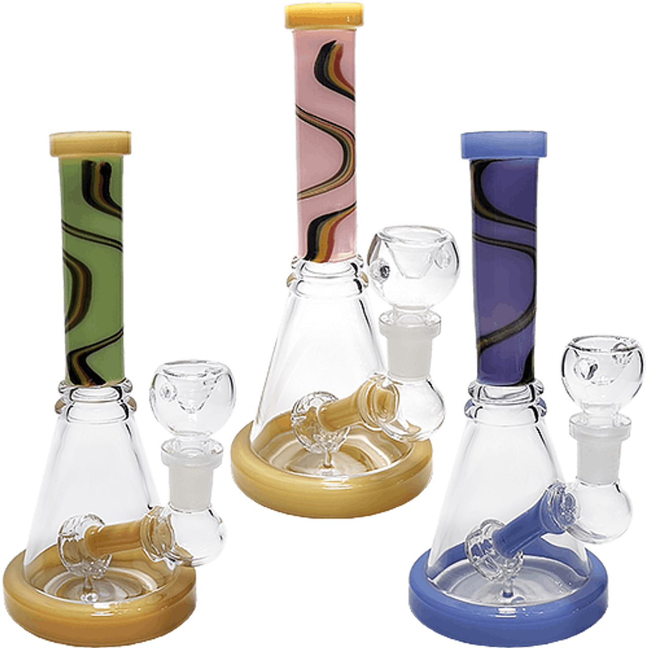 8" Wig Wag Neck Shower Perc Beaker Bong