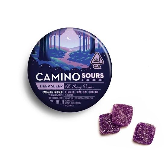 Sours Deep Sleep Blackberry Dream 1:1:1 Gummies 10 Pack THC: 100mg, CBD: 100mg - Image 3