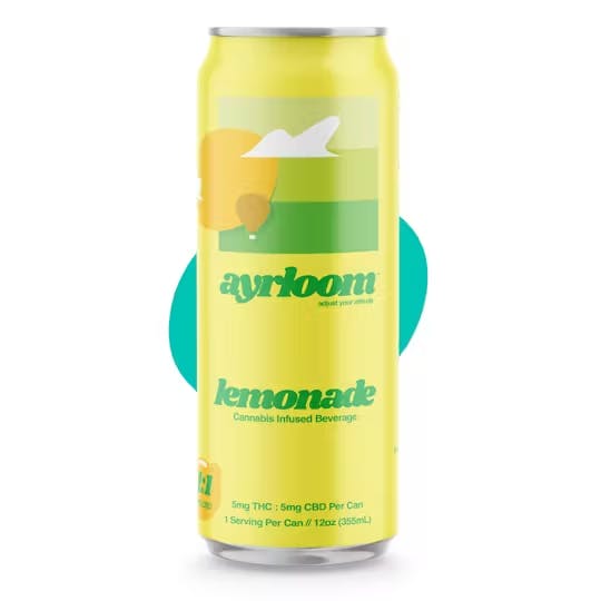 Lemonade 2:1 Infused Sparkling Water THC: 10mg, CBD: 5mg