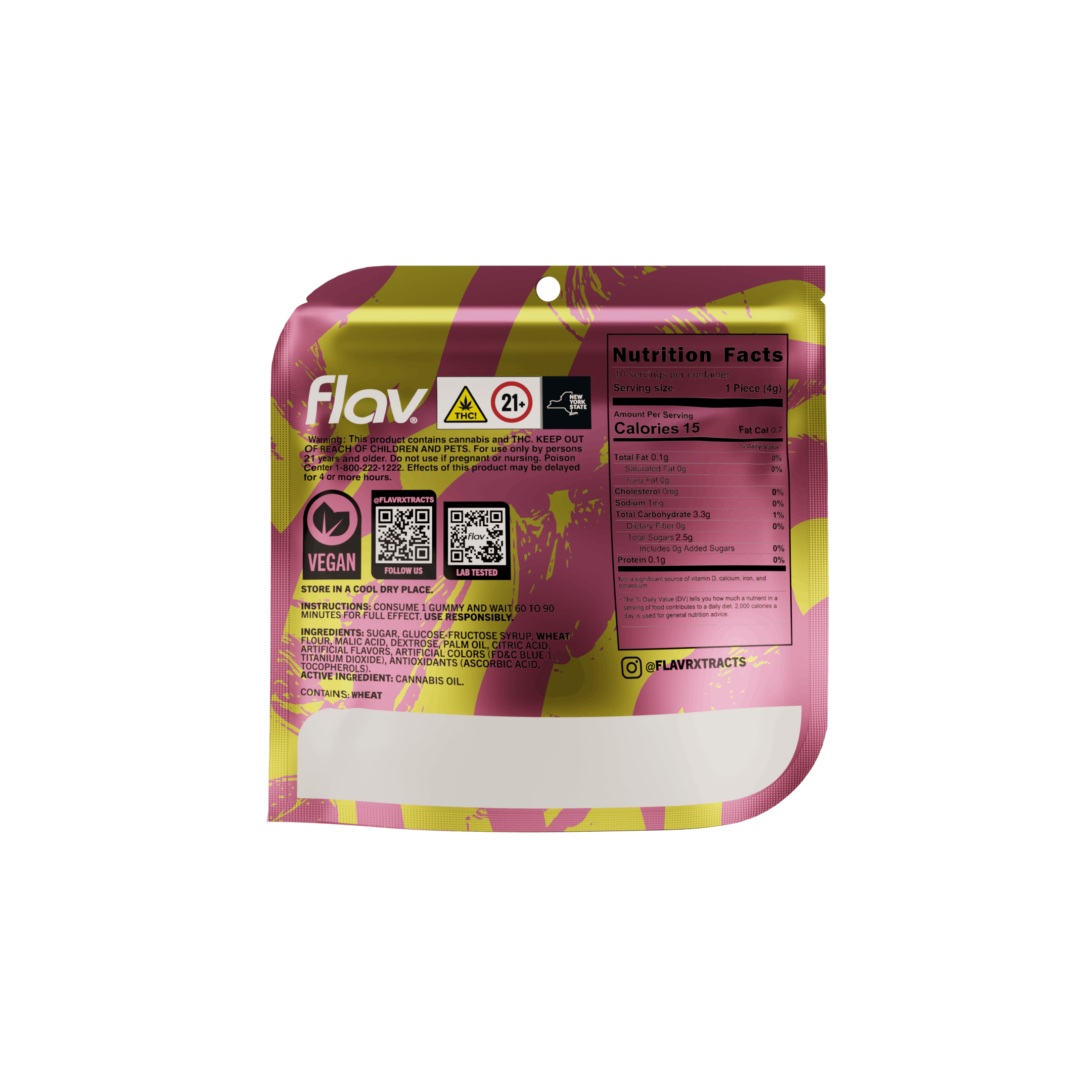 Pink Lemonade Sour Belts Live Resin 10 pack 100mg - Image 3